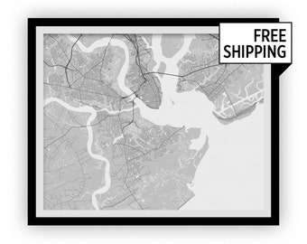 Charleston Map Print - Choose your color