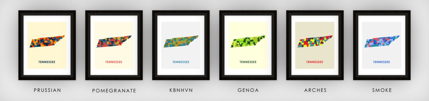 Tennessee Map Print Full Color Map Poster - Etsy