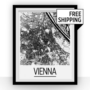 Vienna Map Poster - austria Map Print - Art Deco Series
