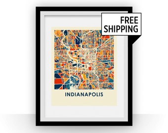 Indianapolis Map Print - Full Color Map Poster