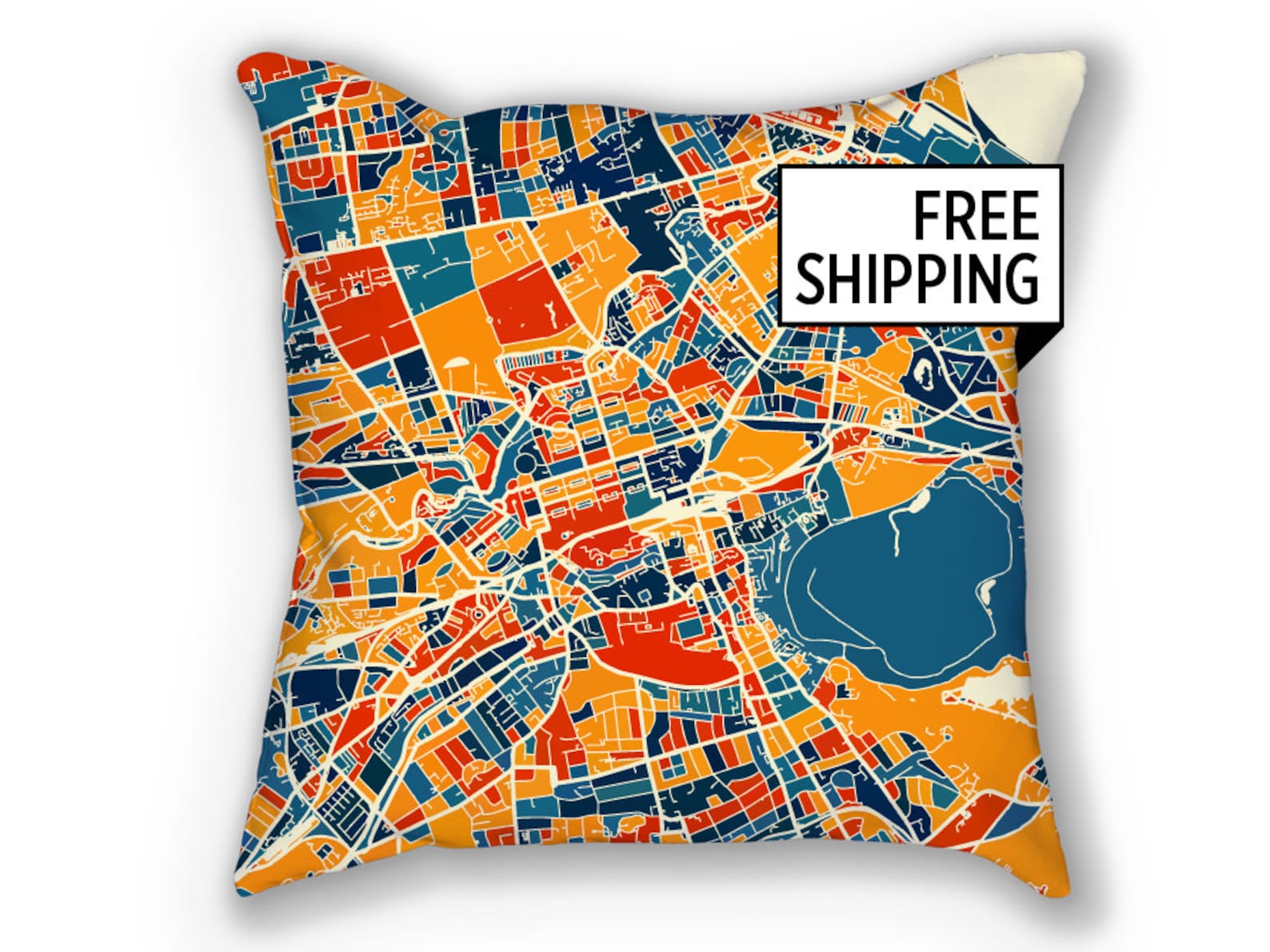 Edinburgh Map Pillow Scotland Map Pillow 18x18 Etsy