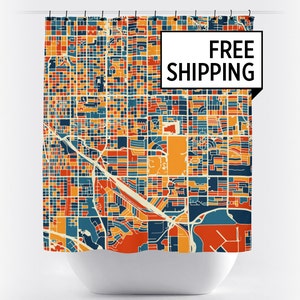 Tucson Map Shower Curtain - usa Shower Curtain - Chroma Series