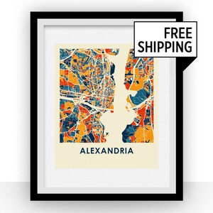 Alexandria VA Karte drucken - Full Color Map Poster