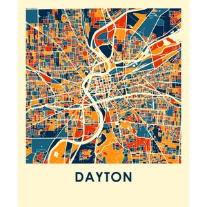Dayton Map Print - Full Color Map Poster - Etsy
