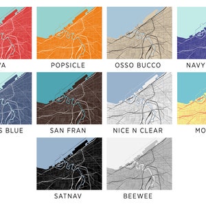 Cleveland Map Print Choose your color image 3
