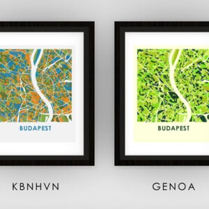 Budapest Map Print Full Color Map Poster image 3