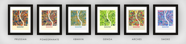 Budapest Map Print Full Color Map Poster image 3