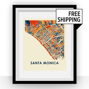 Santa Monica Map Print - Full Color Map Poster