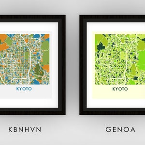 Kyoto Map Print Full Color Map Poster image 3