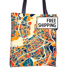 Ottawa Map Tote Bag - Ontario Map Tote Bag 15x15