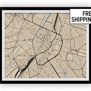 Bruxelles carte imprimer - n'importe quelle couleur que vous aimez