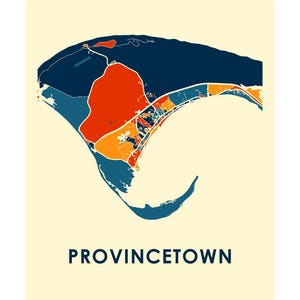 Provincetown Map Print - Full Color Map Poster - Etsy