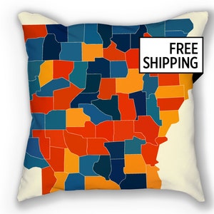 Arkansas mappa - AR Mappa guanciale 18 x 18
