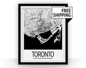 Toronto mapę plakat - Kanada Mapa druku - Art Deco serii