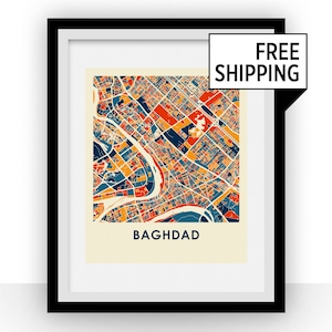 Baghdad Map Print - Full Color Map Poster