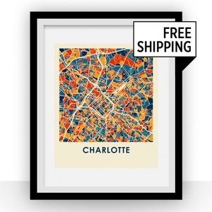 Charlotte Map Print - Full Color Map Poster
