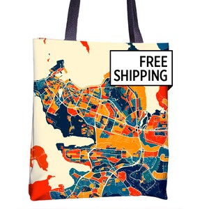 Bolso de totalizador de mapa Reykjavik - Islandia mapa bolsa 15 x 15