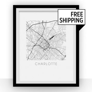 Charlotte Map Print