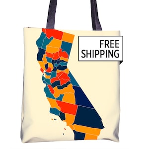 Californie carte cabas - sac CA carte 15 x 15