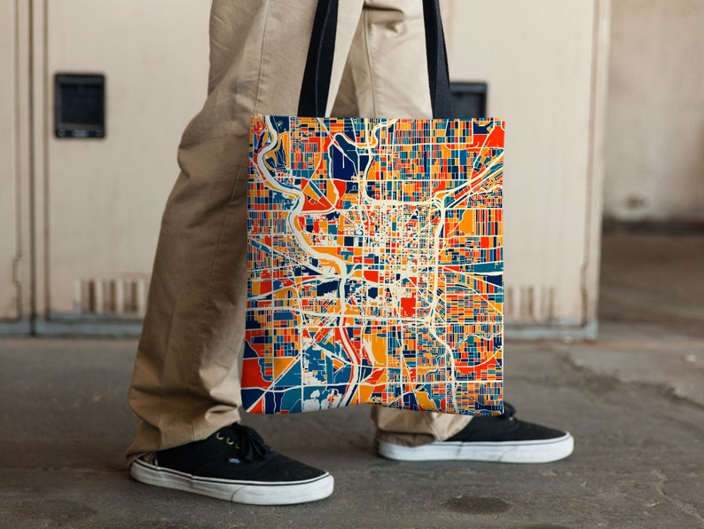 Indianapolis Map Tote Bag Indy Map Tote Bag 15x15 image 2