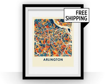Arlington VA Map Print - Full Color Map Poster