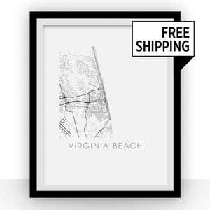 Virginia Beach Map Print