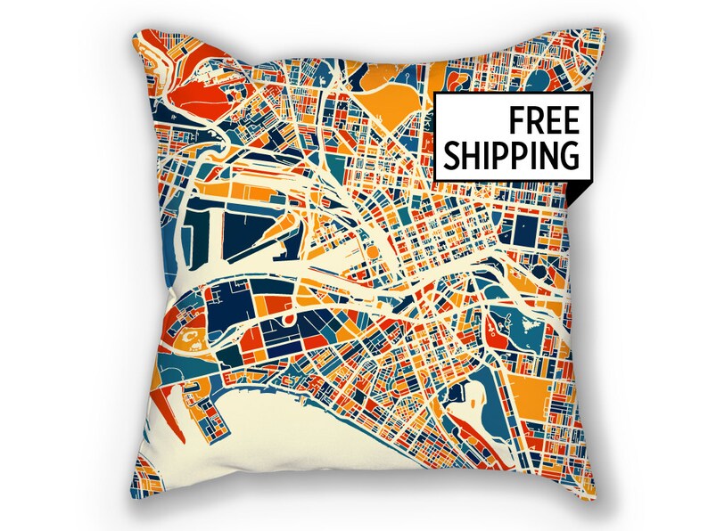 Melbourne Map Pillow Australia Map Pillow 18x18 Etsy
