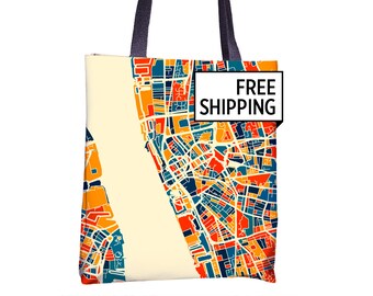 Liverpool Map Tote Bag - England Map Tote Bag 15x15