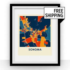 Sonoma Map Print - Full Color Map Poster
