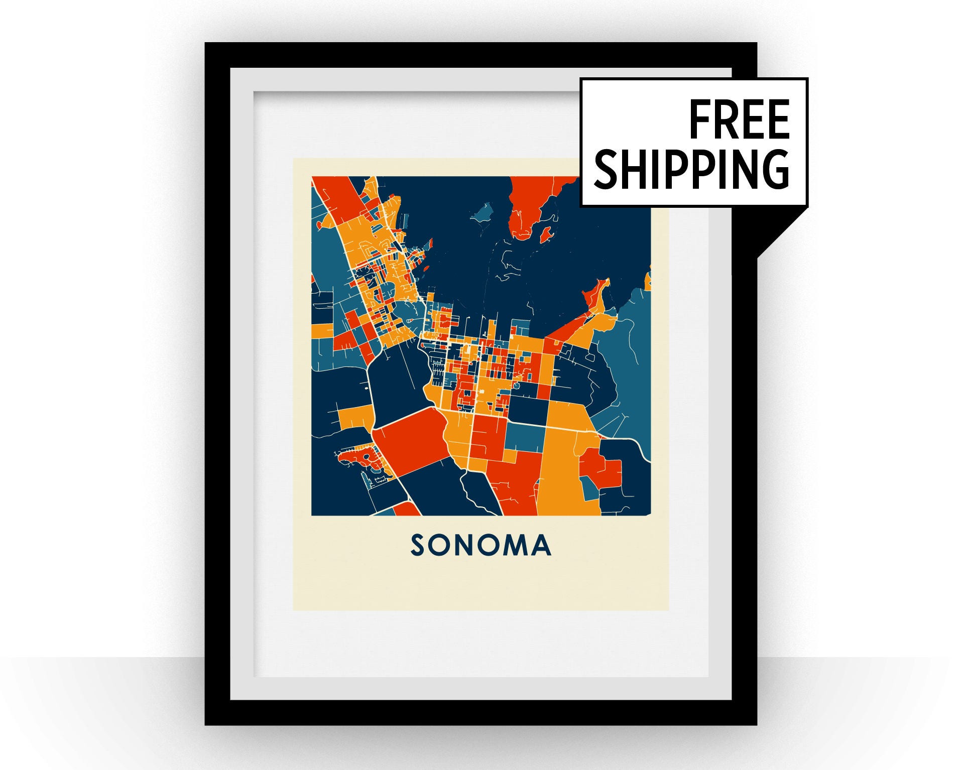 Sonoma Map Print Full Color Map Poster | Etsy