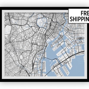 Tokyo Map Print - Choose your color