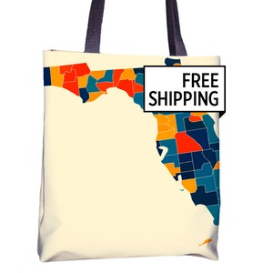 Florida kaart Tote Bag - FL kaart Tote tas 15 x 15