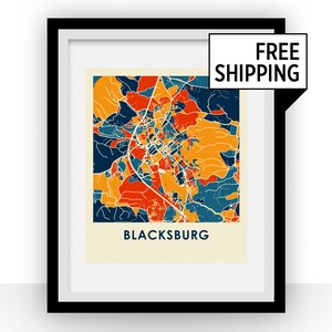 Blacksburg Map Print - Full Color Map Poster