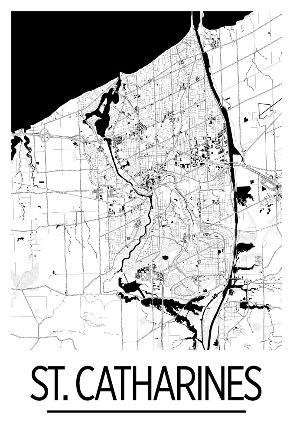 St Catharines Ontario Map Poster Ontario Map Print Art - Etsy