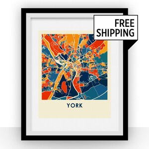 York Map Print - Full Color Map Poster