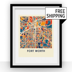 Fort Worth Map Print - Full Color Map Poster