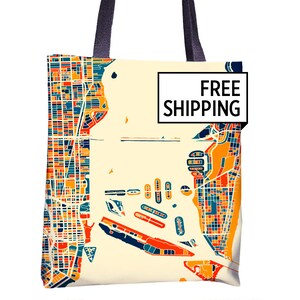 Miami kaart Tote Bag - Florida kaart Tote tas 15 x 15
