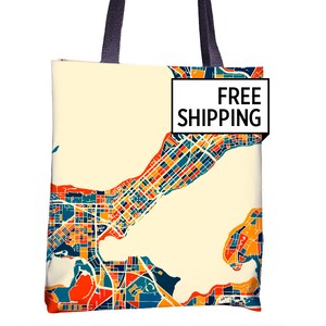 Borsa Tote di mappa di Madison - Wisconsin Map Tote Bag 15x15