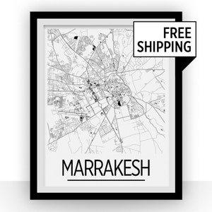 Série de Marrakech cartes Poster - Maroc carte imprimer - Art déco