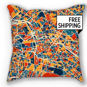 Berlin Map Pillow - Germany Map Pillow 18x18