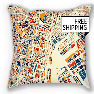 Tokyo Map Pillow - Japan Map Pillow 18x18