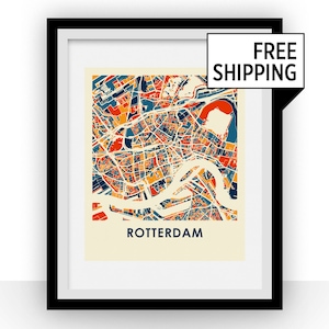 Rotterdam Karte drucken - Full Color Map Poster