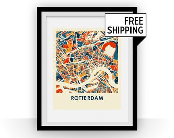 Rotterdam Map Print - Full Color Map Poster