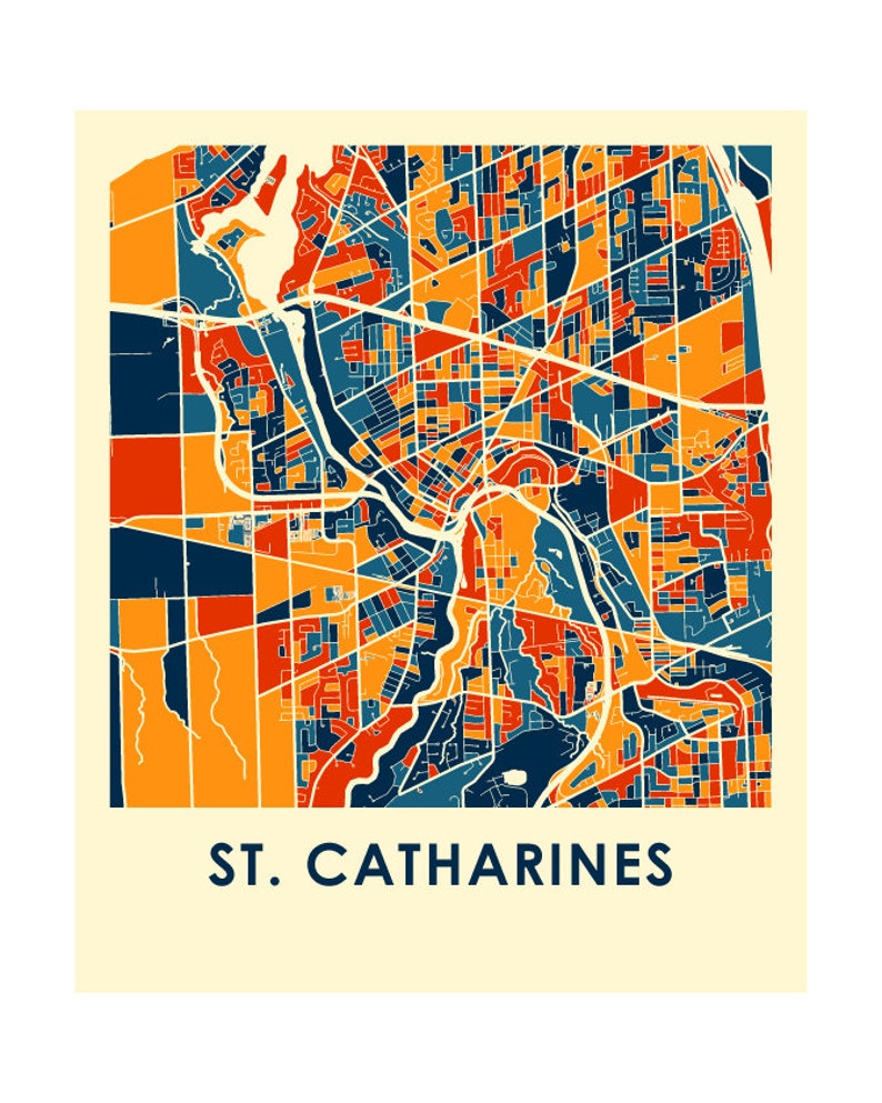 St Catharines Ontario Map Print Full Color Map Poster - Etsy