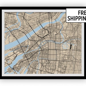 Osaka Map Print - Choose your color