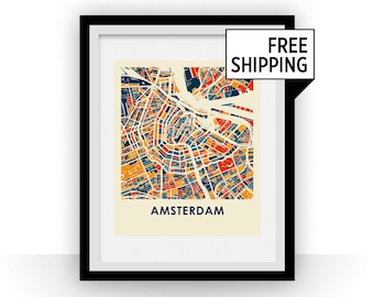 Amsterdam Map Print - Full Color Map Poster