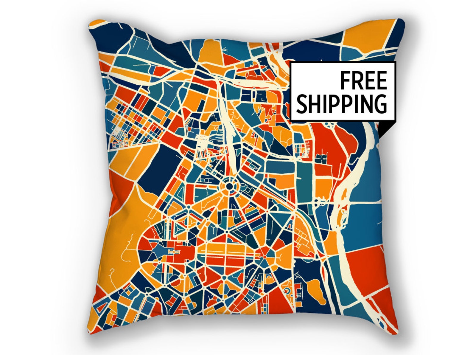 New Delhi Map Pillow India Map Pillow 18x18 Etsy