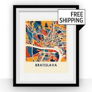 Bratislava Map Print - Full Color Map Poster
