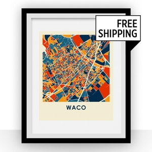 Waco Map Print - Full Color Map Poster