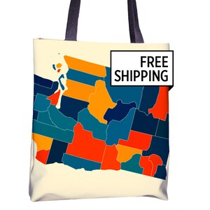 Washington kaart Tote Bag - WA kaart Tote tas 15 x 15